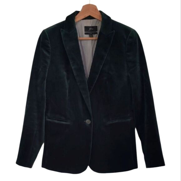 J. Crew Parke Black Velvet Blazer Suit Jacket Size 2 - Picture 3 of 12